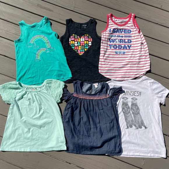 Lot of 6 Girls’ Shirts & Tank Tops - L 10/12